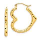 Image of 26mm 10k Yellow Gold Hollow Heart Shape Hoop Earrings