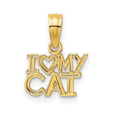 Image of 10K Yellow Gold I HEART MY CAT Pendant