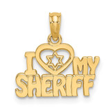 Image of 10K Yellow Gold I HEART MY SHERIFF Pendant