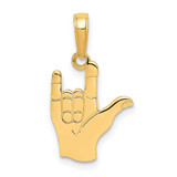 Image of 10k Yellow Gold I Love You Hand / Sign Language Pendant