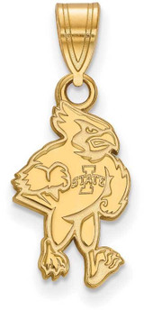 Image of 10K Yellow Gold Iowa State University Medium Pendant by LogoArt (1Y017IAS)