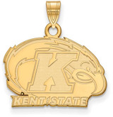 Image of 10K Yellow Gold Kent State University Small Pendant by LogoArt (1Y001KEN)