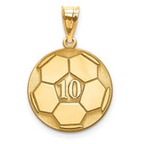 Image of 10k Yellow Gold Lasered Soccer Number And Name Pendant
