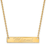 Image of 10k Yellow Gold LogoArt Miami University Bar Necklace