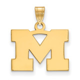 Image of 10K Yellow Gold Michigan (University Of) Small Pendant by LogoArt (1Y002UM)