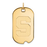 10K Yellow Gold Michigan State University Large Dog Tag by LogoArt