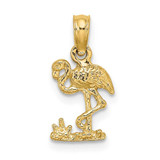 Image of 10K Yellow Gold Mini Flamingo Pendant