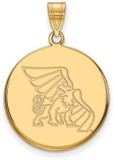 Image of 10K Yellow Gold Missouri Western State University Large Disc Pendant by LogoArt