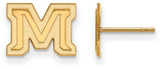 Image of 10K Yellow Gold Montana State University X-Small Post Earrings by LogoArt