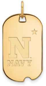 Image of 10K Yellow Gold Navy Small Dog Tag by LogoArt (1Y007USN)