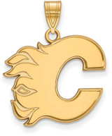 Image of 10K Yellow Gold NHL Calgary Flames Large Pendant by LogoArt