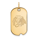Image of 10K Yellow Gold NHL Chicago Blackhawks Small Dog Tag by LogoArt