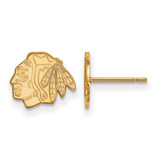 10K Yellow Gold NHL Chicago Blackhawks X-Small Post Earrings by LogoArt