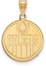 Image of 10K Yellow Gold NHL Edmonton Oilers Large Pendant by LogoArt