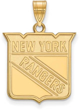 Image of 10K Yellow Gold NHL New York Rangers Large Pendant by LogoArt