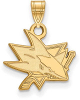 Image of 10K Yellow Gold NHL San Jose Sharks Small Pendant by LogoArt