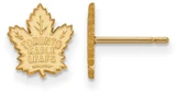 Image of 10K Yellow Gold NHL Toronto Maple Leafs X-Small Post Earrings by LogoArt