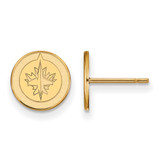 10K Yellow Gold NHL Winnipeg Jets X-Small Post Earrings by LogoArt