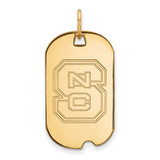 10K Yellow Gold North Carolina State University Small Dog Tag by LogoArt