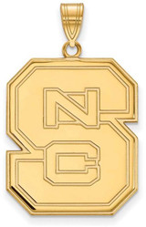 Image of 10K Yellow Gold North Carolina State University XL Pendant by LogoArt (1Y005NCS)