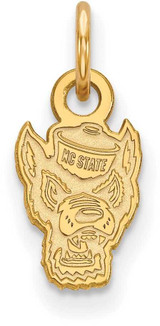 Image of 10K Yellow Gold North Carolina State University X-Small Pendant LogoArt 1Y043NCS