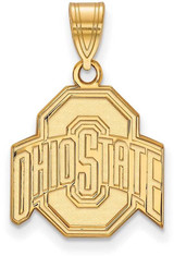 Image of 10K Yellow Gold Ohio State University Medium Pendant by LogoArt (1Y003OSU)
