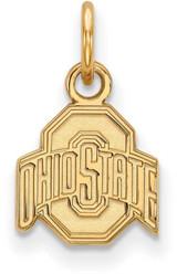 Image of 10K Yellow Gold Ohio State University X-Small Pendant by LogoArt (1Y001OSU)
