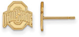 Image of 10K Yellow Gold Ohio State University X-Small Post Earrings by LogoArt 1Y008OSU