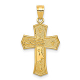 Image of 10K Yellow Gold Passion Cross w/ Jesus Reversible Pendant