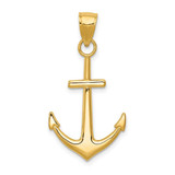 Image of 10k Yellow Gold Polished Anchor Pendant
