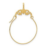 Image of 10K Yellow Gold Polished Butterflies Charm Holder Pendant