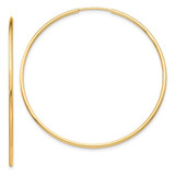 Image of 45mm 10k Yellow Gold Polished Endless Tube Hoop Earrings 10T970