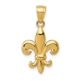 Image of 10K Yellow Gold Polished Fleur de Lis Pendant