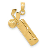 Image of 10K Yellow Gold Polished Golf Bag Pendant