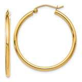 Image of 30mm 10k Yellow Gold Polished Hinged Hoop Earrings 10LE113