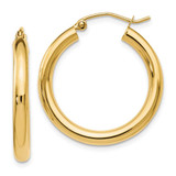 Image of 26mm 10k Yellow Gold Polished Hinged Hoop Earrings 10LE114