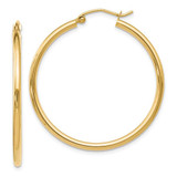 Image of 35mm 10k Yellow Gold Polished Hinged Hoop Earrings TA05