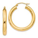 Image of 31.5mm 10k Yellow Gold Polished Lightweight Hoop Earrings 10LE379