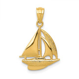 Image of 10K Yellow Gold Sailboat Pendant