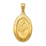 Image of 10K Yellow Gold Saint Anthony Oval Medal Pendant
