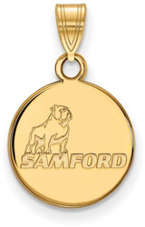 Image of 10K Yellow Gold Samford University Small Pendant by LogoArt (1Y001SMF)