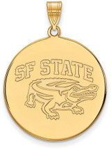 Image of 10K Yellow Gold San Francisco State University XL Disc Pendant by LogoArt