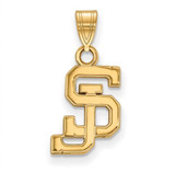 Image of 10K Yellow Gold San Jose State University Small Pendant by LogoArt (1Y005SJS)