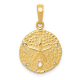 Image of 10K Yellow Gold Sand Dollar Pendant 10C4048