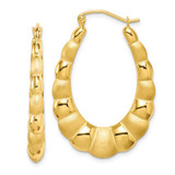 Image of 15mm 10k Yellow Gold Satin & Polished Hollow Fancy Earrings