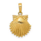 Image of 10K Yellow Gold Scallop Shell Pendant 10C3375