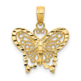 Image of 10k Yellow Gold Shiny-Cut Butterfly Pendant 10D4207