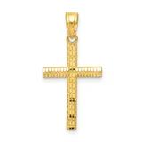 Image of 10K Yellow Gold Shiny-Cut Cross Pendant 10C1096