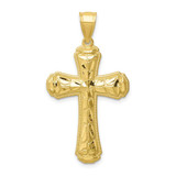 Image of 10k Yellow Gold Shiny-Cut Cross Pendant 10C1376