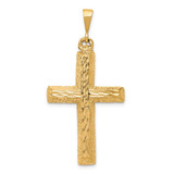 Image of 10K Yellow Gold Shiny-Cut Cross Pendant 10C304